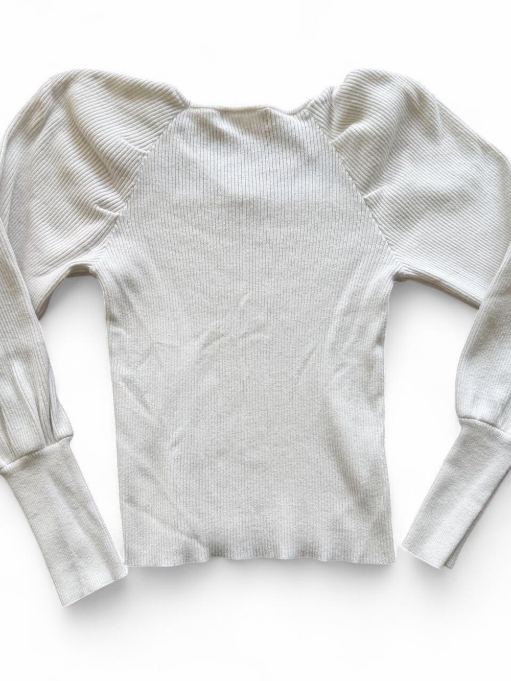 Cream Ribbed Square-Neck Sweater‎ - Picture 4 of 4